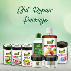 Gut Repair Package - Gut Repair Powder, Aloe Gut, Amla Powder, Mint tea, Lemongrass Tea